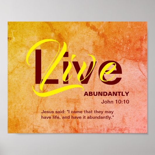 Christelijk ABUNDANT LIFE Inspirerend Quote SINAAS Poster (Voorkant)