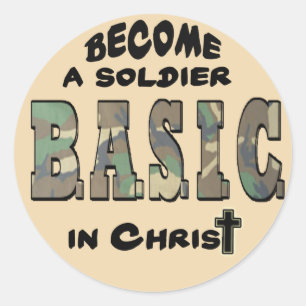 CHRISTELIJK ACRONIEM - SOLDAAT IN CHRIST RONDE STICKER