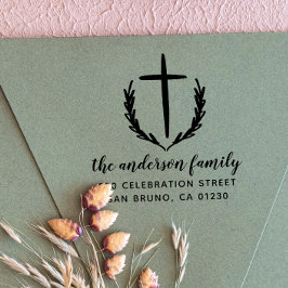 Christelijk adres voor botanische retourzending vo rubberstempel