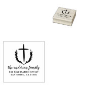 Christelijk adres voor botanische retourzending vo rubberstempel (Gestempeld)