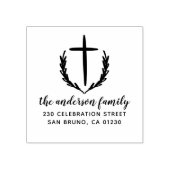 Christelijk adres voor botanische retourzending vo rubberstempel (Afrduk)