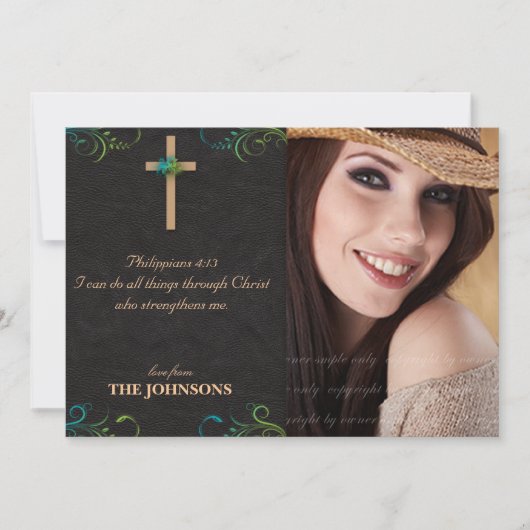 Christelijk Afstudeerder Afstuderen Foto kan alles Aankondiging (Voorkant)