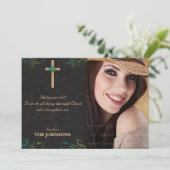 Christelijk Afstudeerder Afstuderen Foto kan alles Aankondiging (Staand voorkant)