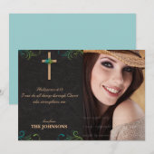 Christelijk Afstudeerder Afstuderen Foto kan alles Aankondiging (Voorkant / Achterkant)