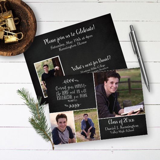 Christelijk Afstuderen Bijbel Verse fotocollage Kaart