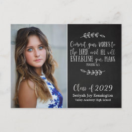Christelijk Afstuderen Bijbel Verse Typografie Briefkaart