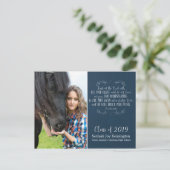 Christelijk Afstuderen Bijbelvers | Rustic Blue Briefkaart (Staand voorkant)