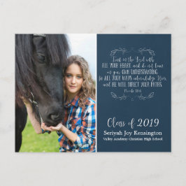 Christelijk Afstuderen Bijbelvers | Rustic Blue Briefkaart