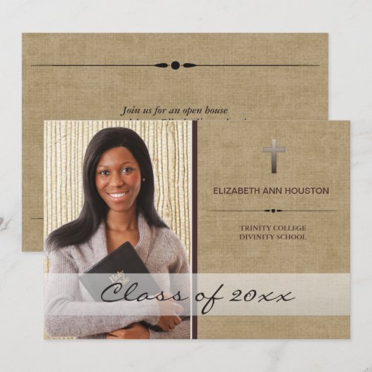 Christelijk Afstuderen Foto aankondiging (Voorkant / Achterkant)