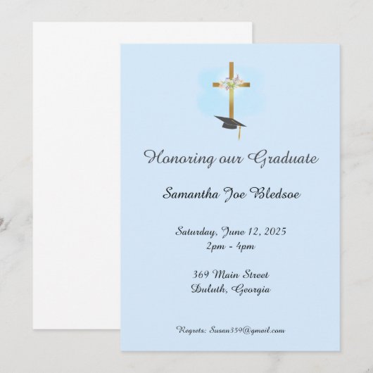 Christelijk Afstuderen met Cross Kaart (Voorkant / Achterkant)