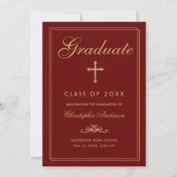 Christelijk Afstuderen Red Gold Cross-script