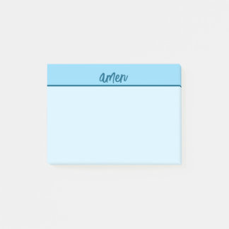 Christelijk AMEN plaknotitieboekje Blauw Typologie Post-it® Notes