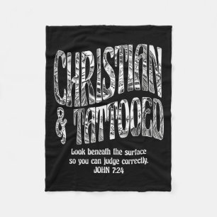 Christelijk &amp; Getatoeëerd John 7_24 Quote Fait Fleece Deken