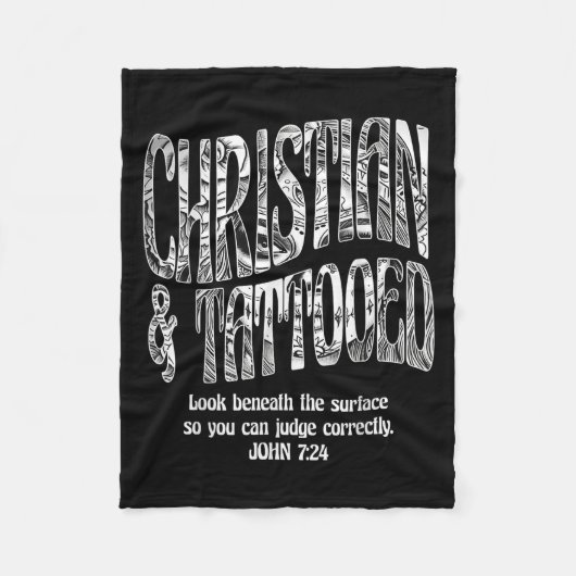 Christelijk &amp; Getatoeëerd John 7_24 Quote Fait Fleece Deken (Voorkant)