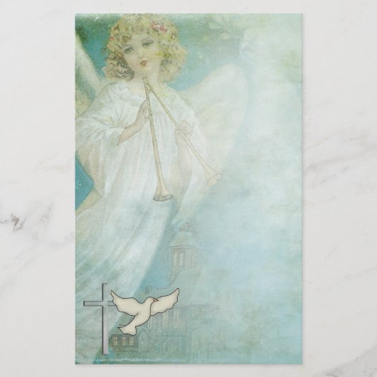Christelijk Angel Dove Briefpapier (Voorkant)