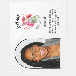 Christelijk AUGUSTUS Geboortemaand Bloemnaam FOTO Fleece Deken