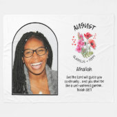 Christelijk AUGUSTUS Geboortemaand Bloemnaam FOTO Fleece Deken (Voorkant (Horizontaal))