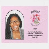 Christelijk AUGUSTUS Geboortemaand Bloemnaam FOTO Fleece Deken (Voorkant (Horizontaal))