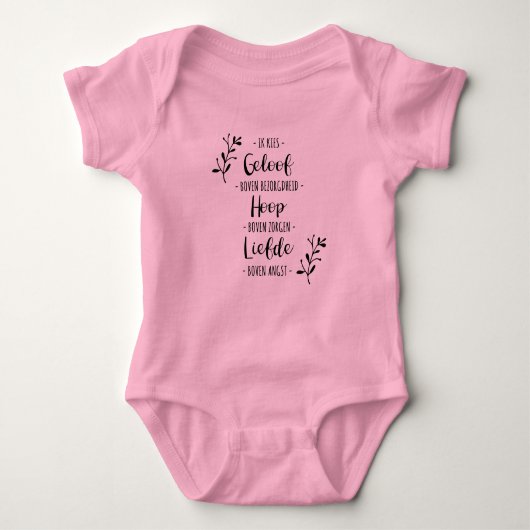 Christelijk baby romper - Hoop en Liefde. (Voorkant)