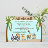 Christelijk Baby shower voor dierentreinen Kaart (Staand voorkant)