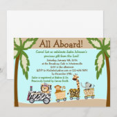 Christelijk Baby shower voor dierentreinen Kaart (Voorkant / Achterkant)