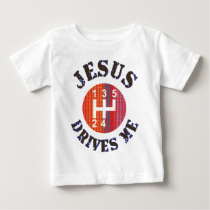 Christelijk baby t-shirt - Jezus drijft me aan