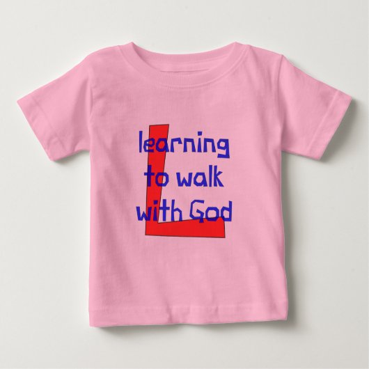 Christelijk baby t-shirt - Leren om te lopen (Voorkant)