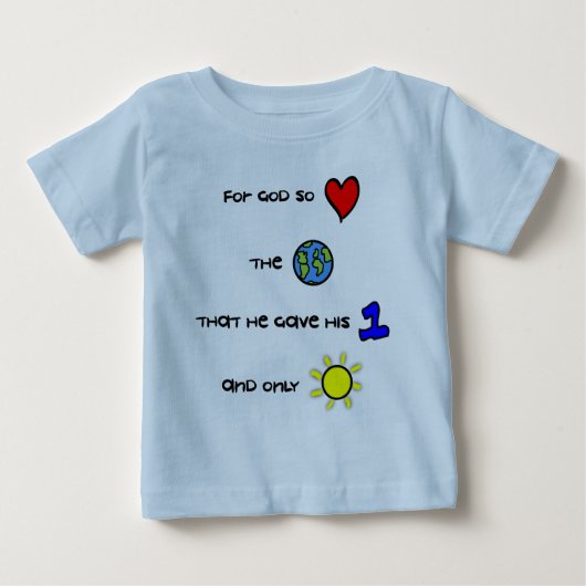 Christelijk baby t-shirt - Voor God zo geliefd ove (Voorkant)