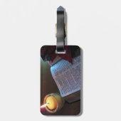 Christelijk Bagagelabel met lederen riem (Achterkant verticaal)