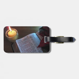 Christelijk Bagagelabel met lederen riem