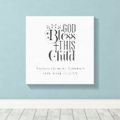 Christelijk baptisme Christening God zegene dit ki Canvas Afdruk (Insitu (Houten vloer))