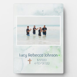 Christelijk Baptisme herdenkingsblad Plaque Ocean  Fotoplaat