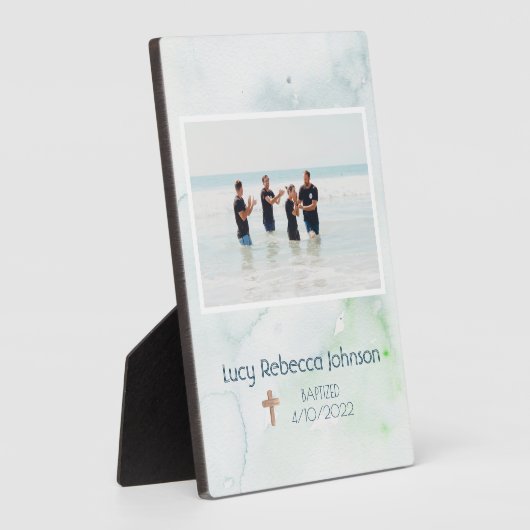 Christelijk Baptisme herdenkingsblad Plaque Ocean  Fotoplaat (Zijkant)
