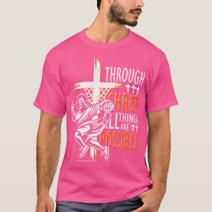 Christelijk Basketbal Jesus Christ Basketbal Relig T-shirt