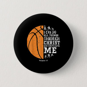 Christelijk Basketbal S Mannen Jongens Kinderen Re Ronde Button 5,7 Cm