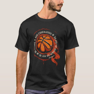 Christelijk Basketbal T Shirt Wees sterk en moedig