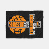 Christelijk basketbalkruis fleece deken (Voorkant (Horizontaal))