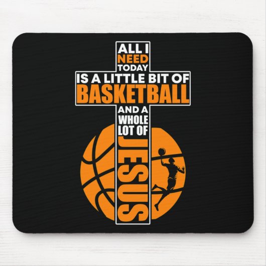 Christelijk basketbalkruis muismat (Voorkant)