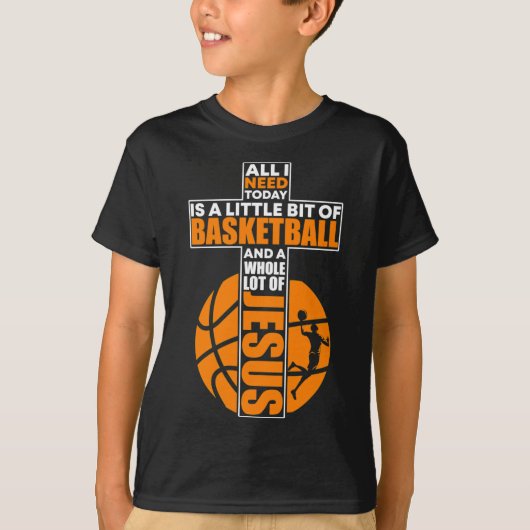 Christelijk basketbalkruis t-shirt (Voorkant)