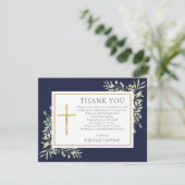 Christelijk begrafenisgedicht van Navy Blue Greene Bedankkaart (Staand voorkant)