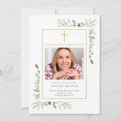 Christelijk Begrafenisprogramma met Bloemen en Geb Kaart (Voorkant)