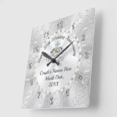 Christelijk, beste cadeau voor 25th Wedding Jubile Vierkante Klok (Hoek)