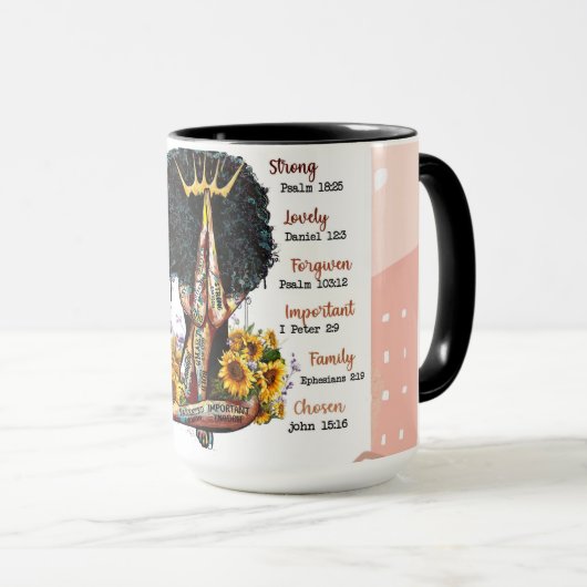 Christelijk bidden zwarte koningin melanine sista  mok (Voorkant rechts)