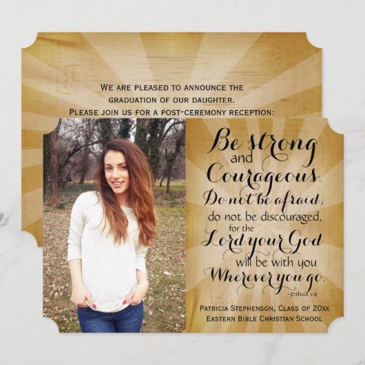  Christelijk bijbelbeeld Afstuderen Verse foto Kaart (Voorkant / Achterkant)