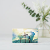 Christelijk Bijbelkruis QR Code Religious Church Visitekaartje (Staand voorkant)