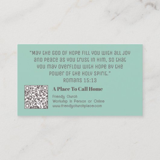 Christelijk Bijbelkruis QR Code Religious Church Visitekaartje (Achterkant)