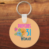 Christelijk Bijbelschrift Bloemspreekwoorden 31 Vr Sleutelhanger (Voorkant)