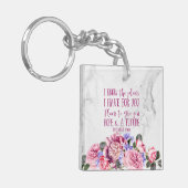 Christelijk Bijbelvers  Bloemenmarmer Foto Sleutelhanger (Voorkant Links)