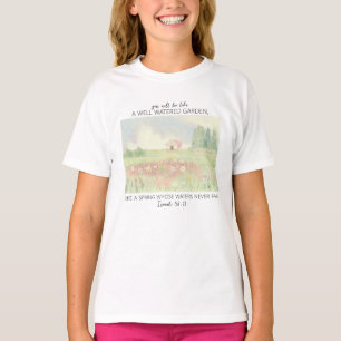 Christelijk Bijbelvers Bloemenveld T-shirt