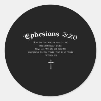 Christelijk Bijbelvers Efeziërs 3_20 Bid Kracht Ba Ronde Sticker